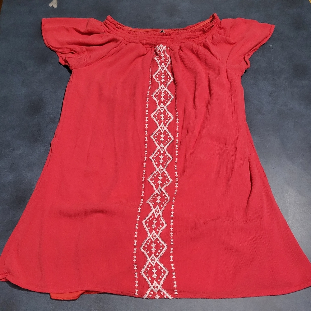 Womens Speechless Embroidered Medium Red Top Lined
